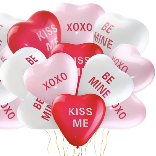 11" Printed Balloon Conversation Hearts Love